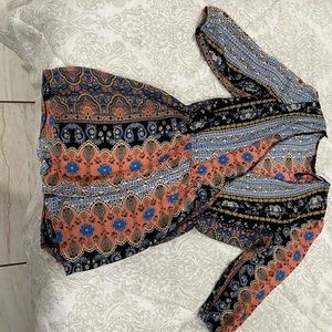 Boho long sleeve romper